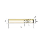 Carbide X5070 End Mills Plain Shank G851 Series 6 & 8 Flute 45° Helix Corner Radius - Big-tools Industrial Supply Tools for Metal Cutting